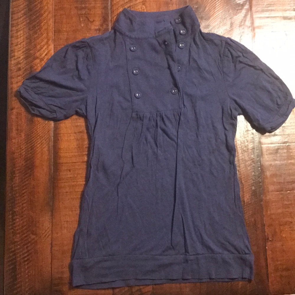 ANTHROPOLOGIE Ric Rac Navy Blue Top